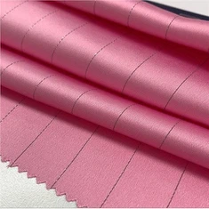 Tissu à rayures satinées en fil argenté 100 % polyester